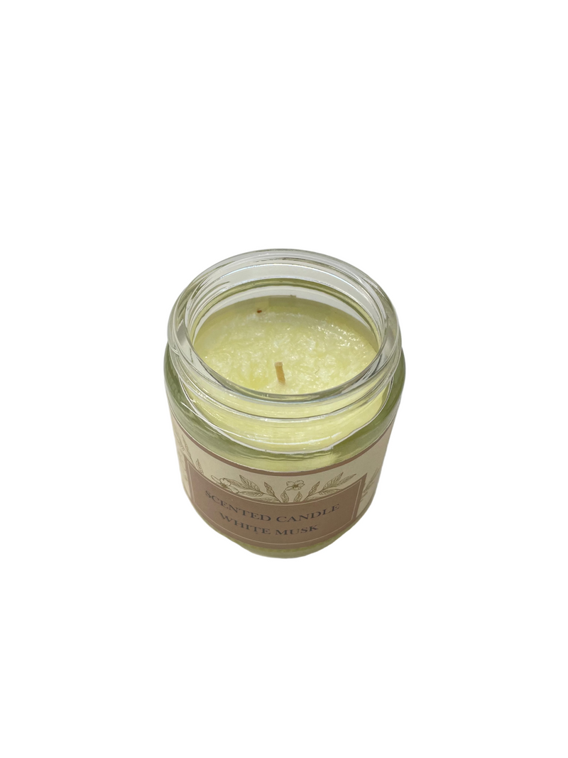 PALM WAX AROMA CANDLE IN GLASS JAR 70g WHITEMUSK DT
