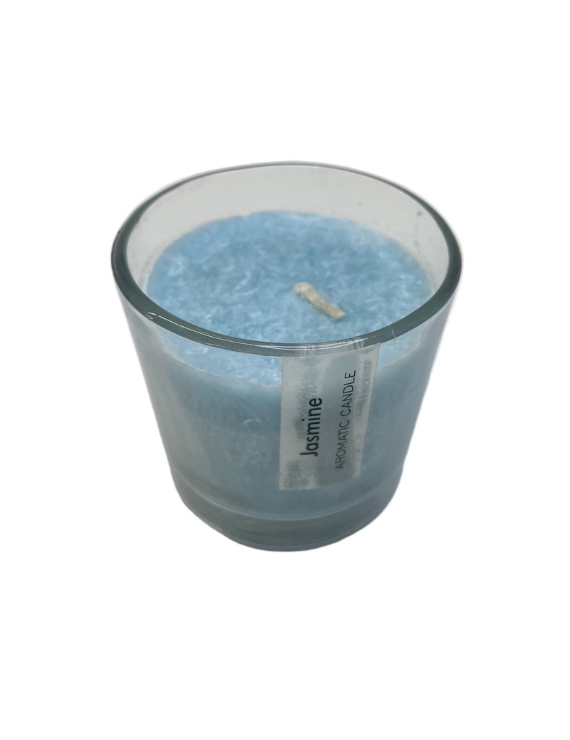 PALM WAX AROMA CANDLE IN GLASS CUP JASMINE DT