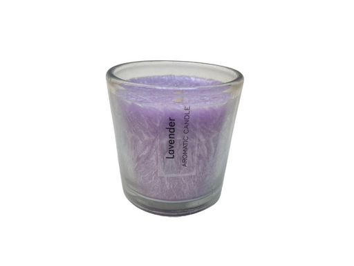 PALM WAX AROMA CANDLE IN GLASS CUP LAVENDER DT