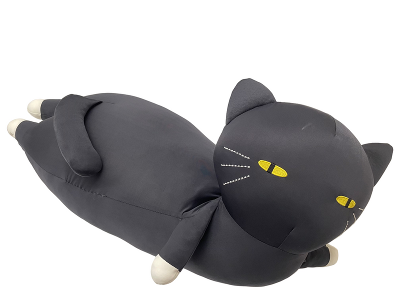 NC BODY PILLOW CAT L BK