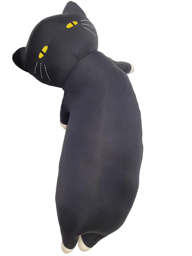 NC BODY PILLOW CAT L BK