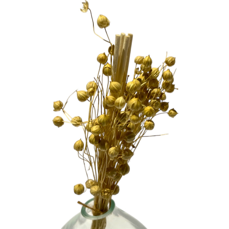 AROMA DIFFUSER W/FLOWER OVAL FLAX SEED GRASS CL DT